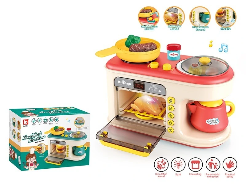 Kitchen Play Set Little Microwave Oven Cooking Toy with Light and Sound