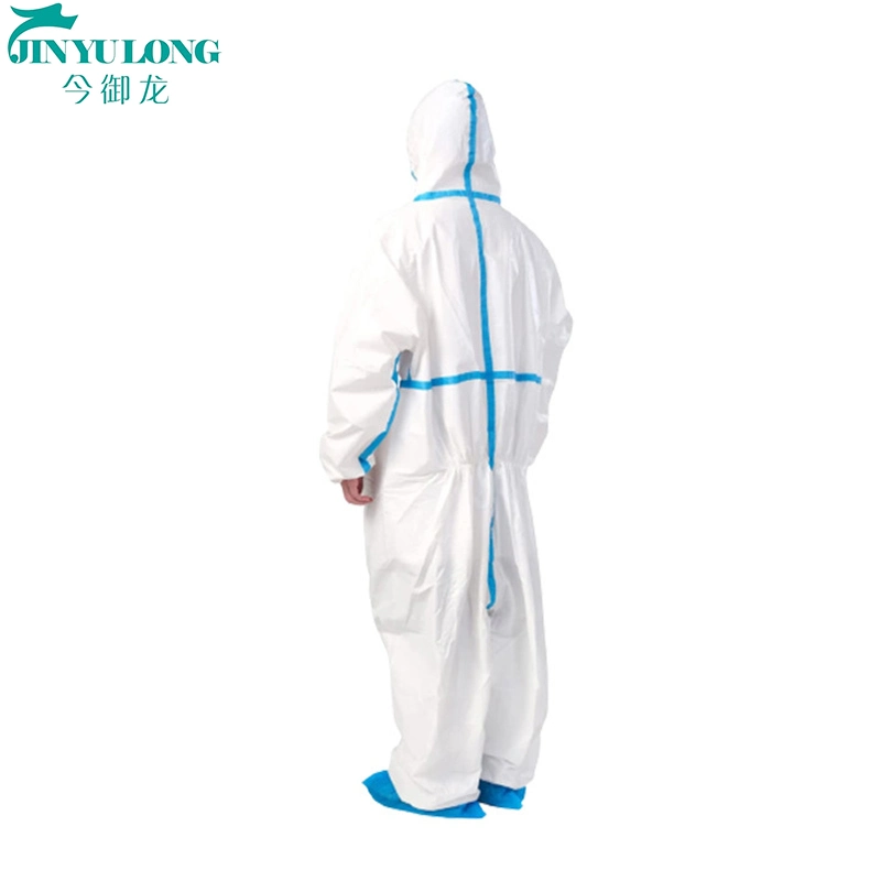 China Manufacturer CE En14126 Hooded Medical Disposable Protection Coverall Jumpsuits Full Body