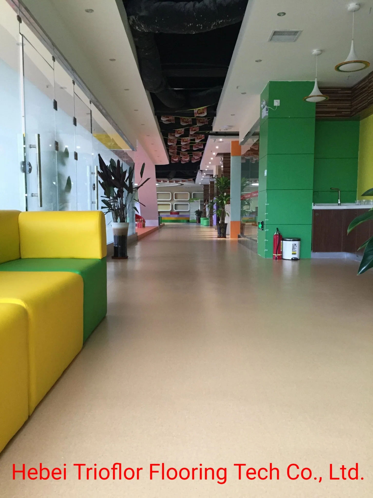 PVC Flooring for School, Hospital, New Design Commercial PVC Vinyl Flooring in Rolls; PVC Flooring for Kindergarten- Children School 2mm Thickness