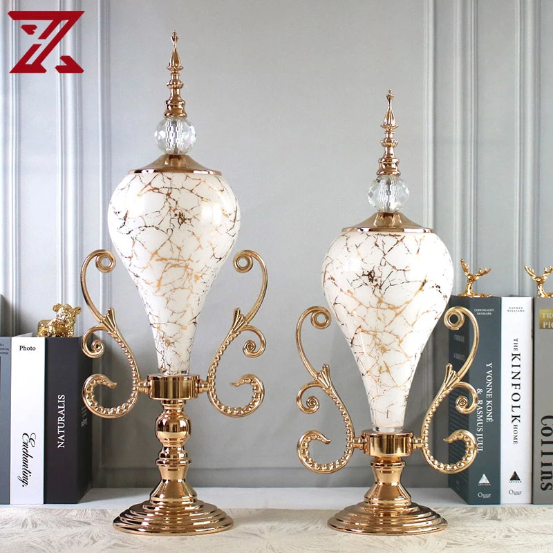 Factory Made Tabletop Metal Ornament Glass Acessoriess for Home Decor