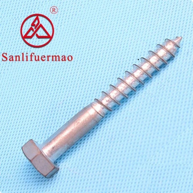 Hot-Dipped Galvanized Hex Lag Screws Flat Wood Screws, Forging, Fastener, Power Fitting