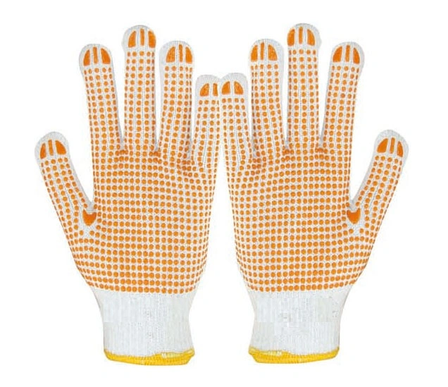 Des gants de coton en pointillés en PVC Safetree PPE des gants de sécurité