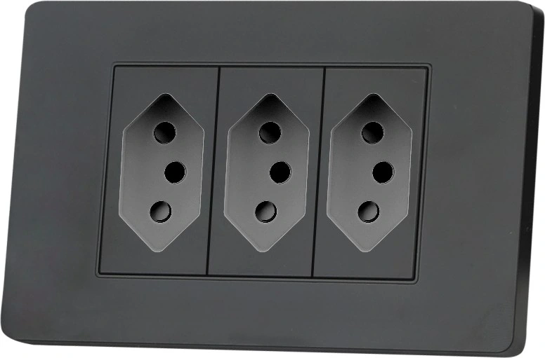 American Standard 3 Pin Sockets Stainless Steel Panels 2 Way Wall Sockets