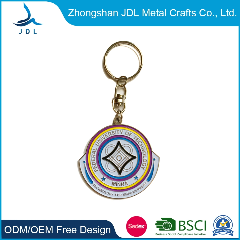 Custom Supermarket Shopping Metal Key Chain Zinc Alloy Keyholder Hollow out Silver Debossed 2D Color Filled Soft PVC Rubber Cute Emoji Key Ring