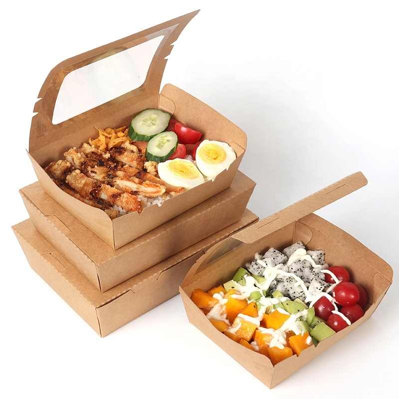 Disposable Tableware Eco Friendly Kraft Food Box Food Grade Chicken Box to Go Boxes Restaurant