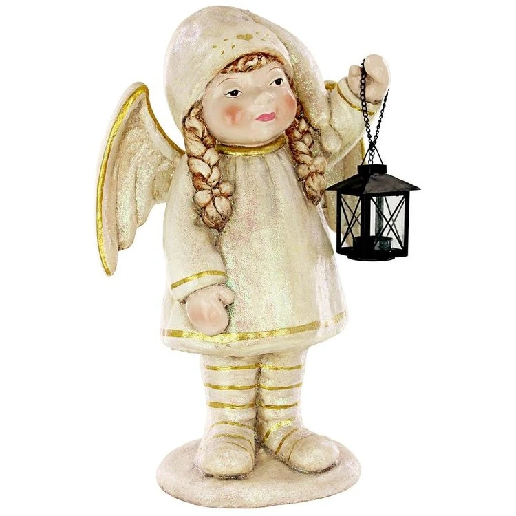 Modern Resin Crafts Noelle Shines Christmas Light Holiday Angel Statue Home Decor