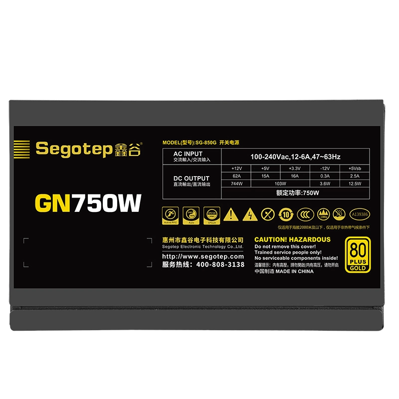 Fonte de alimentação não modular Segotep Gn750W 80plus Gold, 750 W.