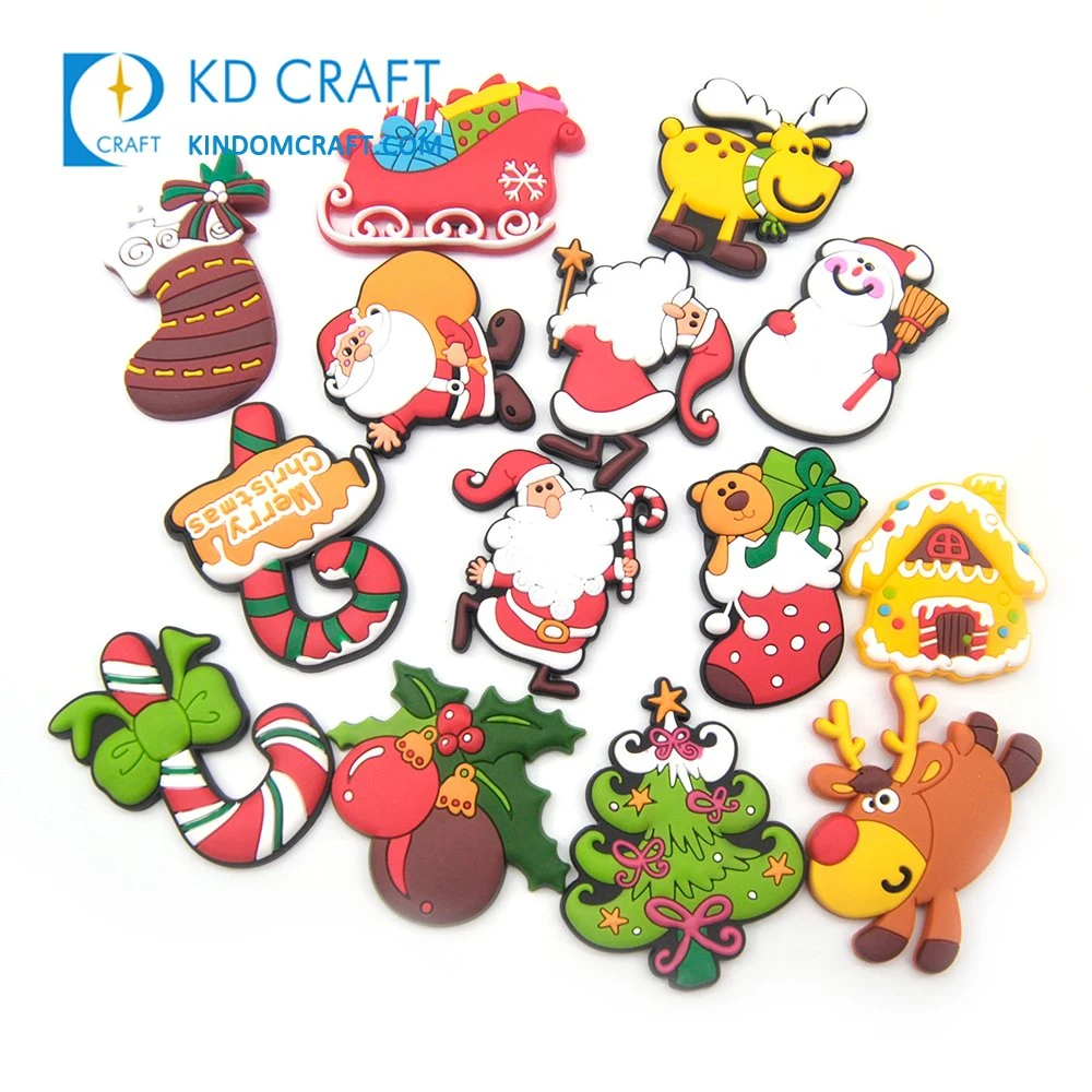 Wholesale/Supplier Custom Logo 2D 3D Silicone Rubber Soft PVC Festival Christmas Cute Santa Claus Fridge Magnet for Souvenir