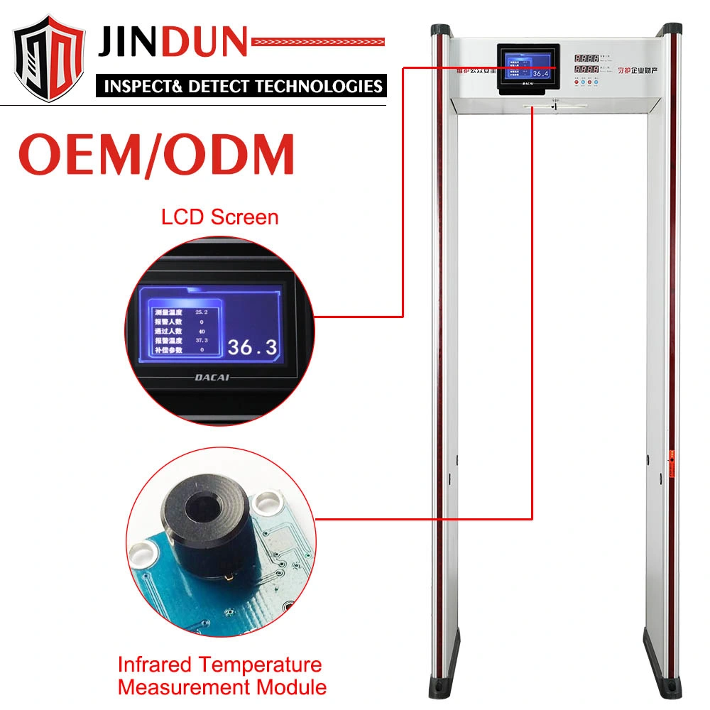 Walk-Through Infrared Human Body Auto Scanner with Metal Detector and Temperature Sensor