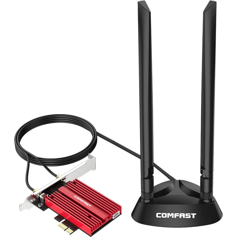 Сеть Comfast 802.11ax 5374 Мбит/с 2,4 ГГц 5,8 ГГц 6 ГГц WiFi 6 PCI-E. Адаптер беспроводной сети WiFi 6e с картой Bluetooth 5.2