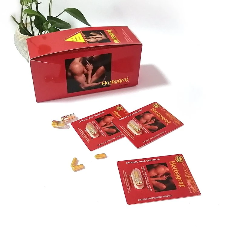 Custom Made Private Label Dietary Supplement Herbal Long Time Male Capsule Enhancement for Men Card Boxed