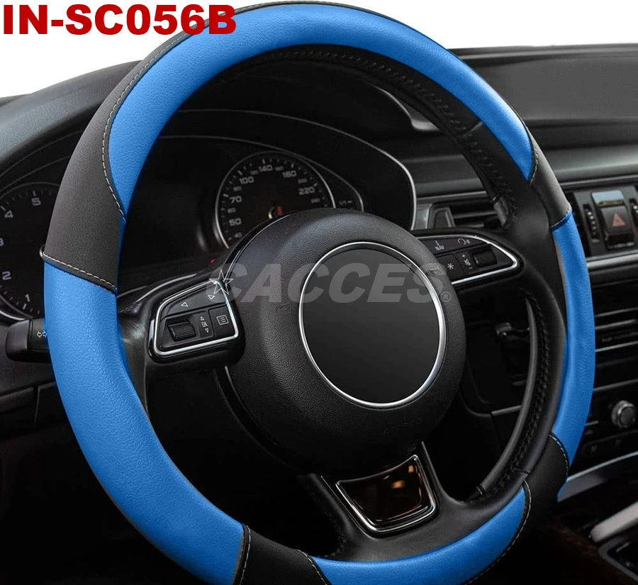 Microfiber Leather Steering Wheel Cover Universal Steering Wheel Covers for Car Truck Suvbreathable,Anti Slip&Odor Free Black&Blue,Orange,Grey,Red,Purple,Yellow