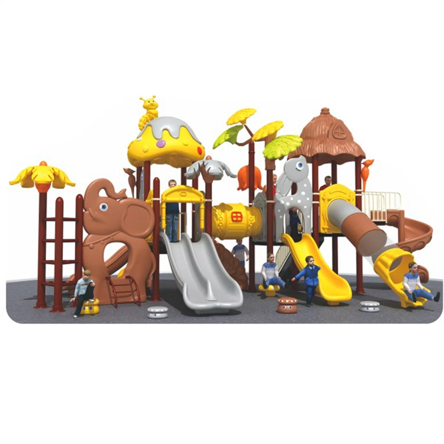 Equipo de patio de juegos al aire libre personalizado de fábrica Slide Marine Animal Series
