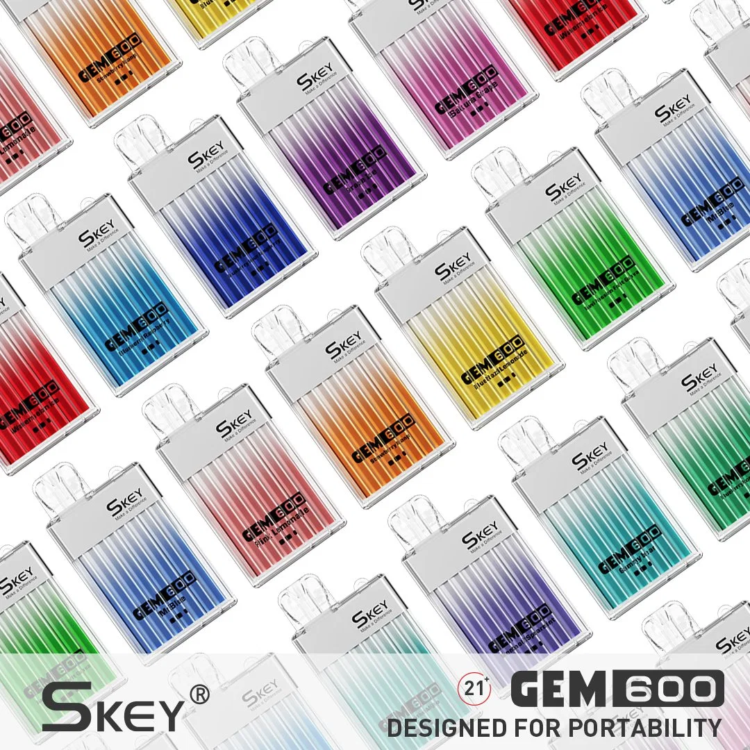 Skey Gem600 Perfume Box Vape Crystal Bar Mesh Coil Fruit Flavors 2ml 2% Nicotine Disposable/Chargeable vape with UK Tpd Mhra