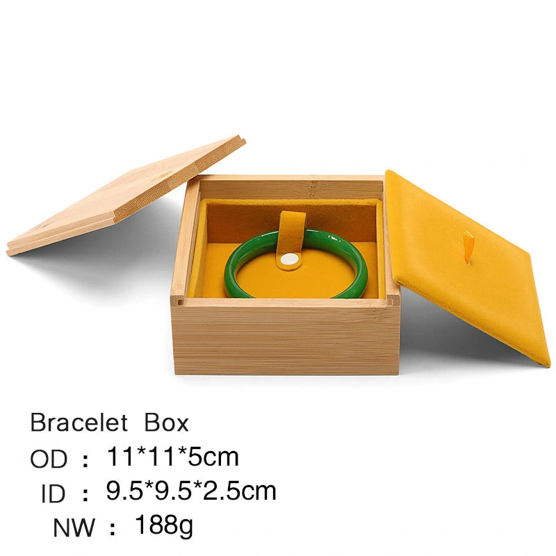 Usine de gros et de bois de Bambou haut de gamme Bracelet Bague coffret à bijoux Jade Pendentif Boîte d'emballage cadeau