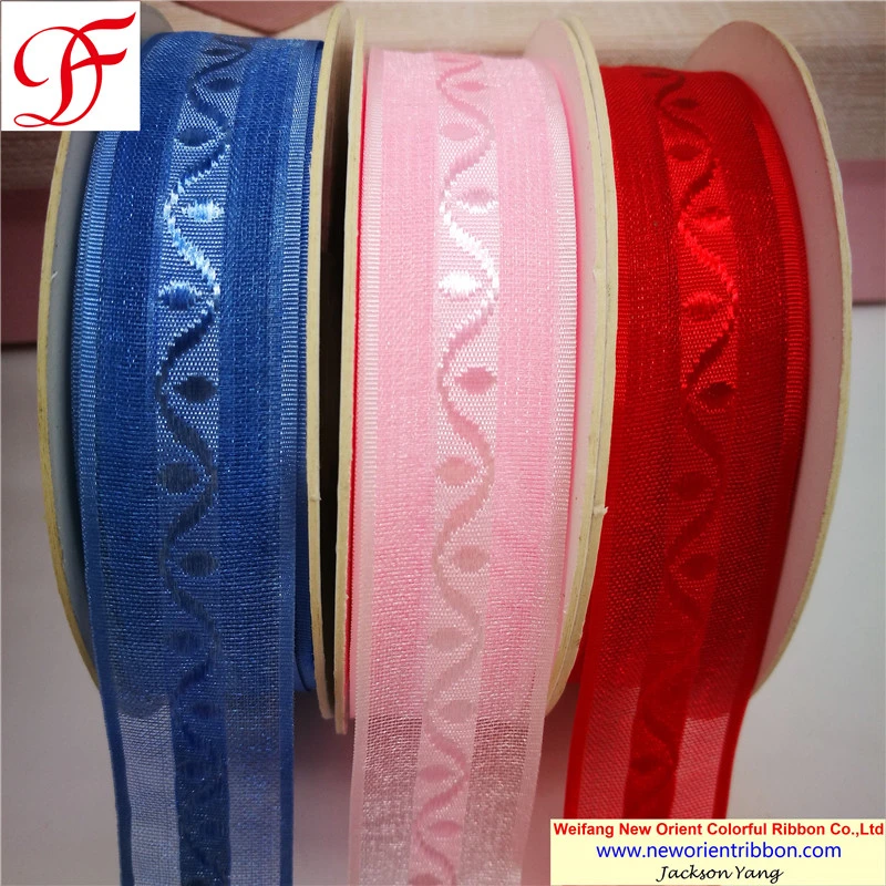 Top and Stable Quality of Organza Ribbon with Stripes at Most Competitive Price for Gifts/Wrapping/Holiday/Decoration/Garment Directly From Leading Factory in C