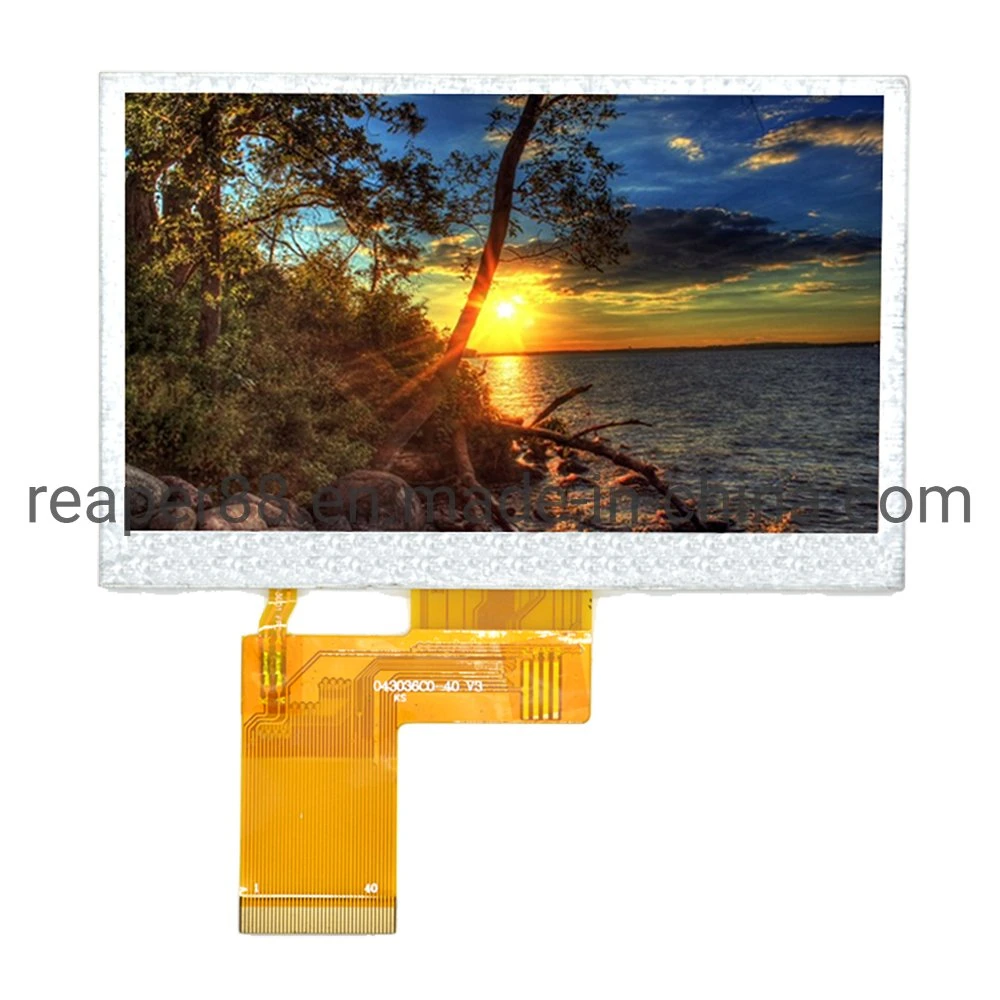 LCD TFT de 4,3 pulgadas de tipo Tn el módulo de pantalla de cristal líquido 480*272 Resolución 350 de la unidad ST7282 El brillo de la pantalla LCD RGB
