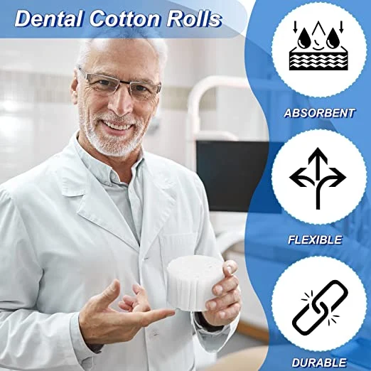 Rollos de algodón desechables almohadillas para dentistas rollo de tela laminado Dental Rollos de lana de algodón