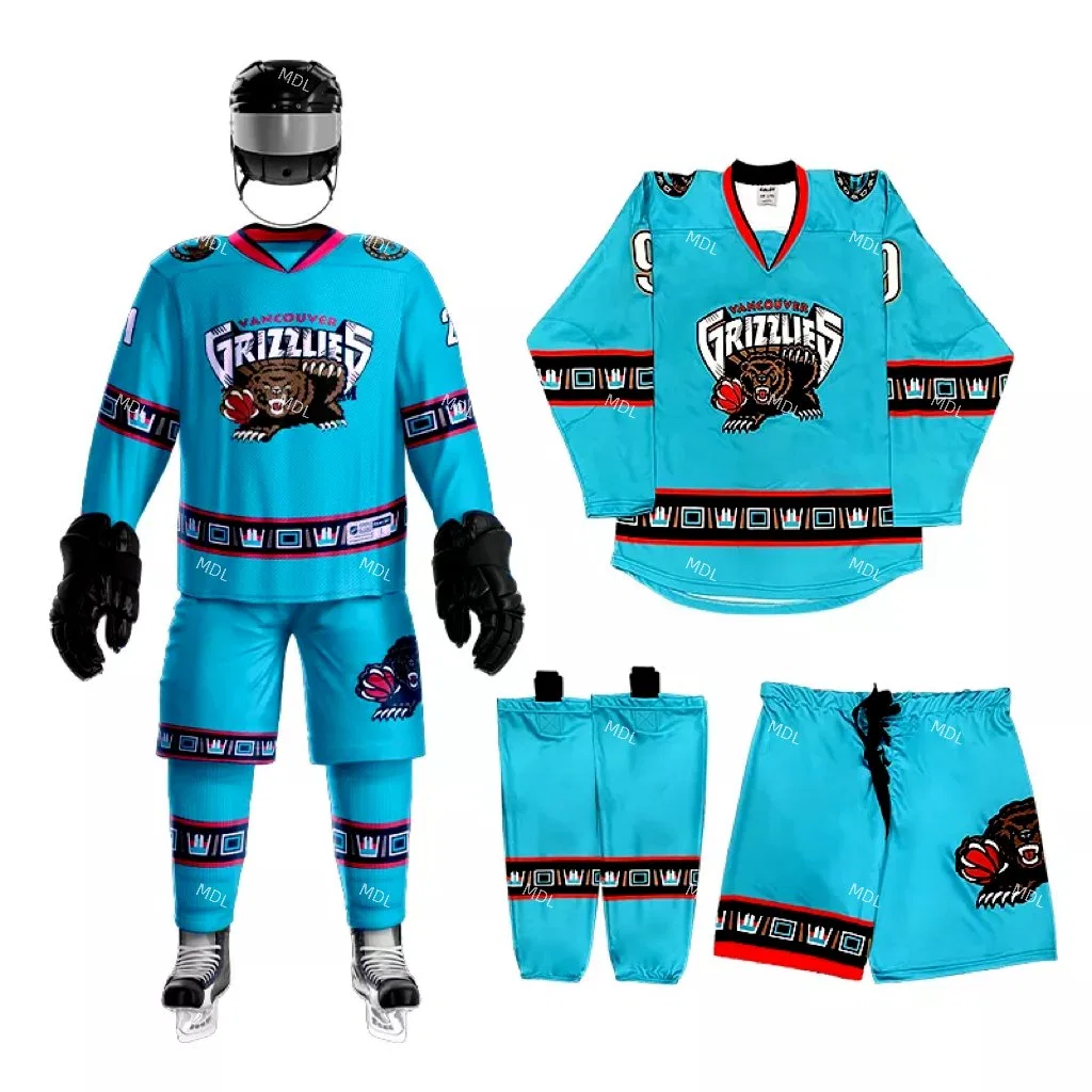 Custom Vintage Hockey de hielo Jersey divertido bordado Sportswear para hombre Camisas de Hockey de manga larga de alta calidad