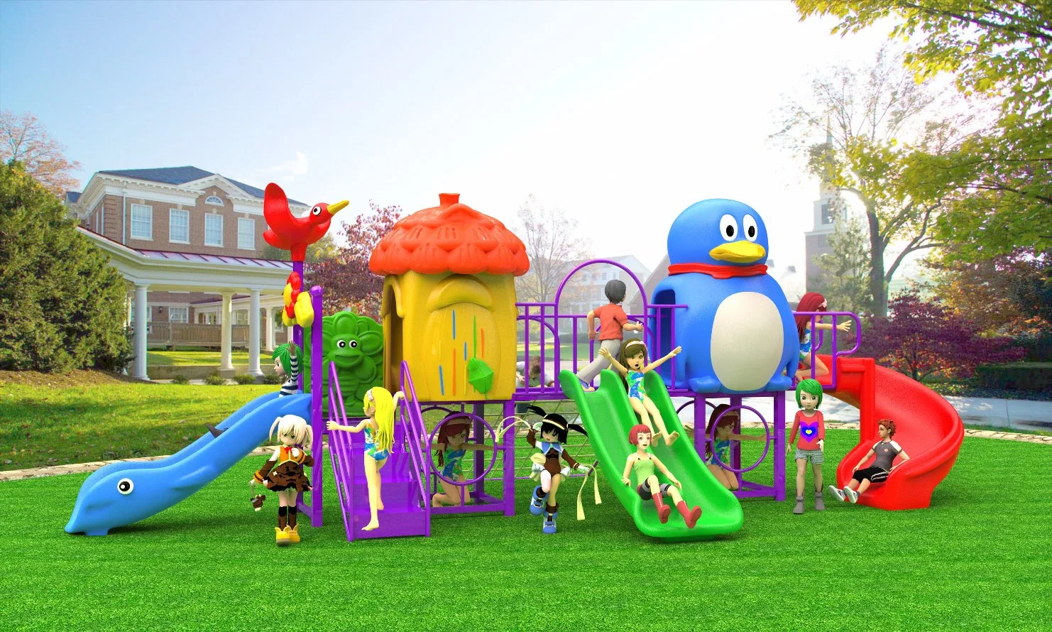 Amusement Park Playground Outdoor Kids Playground for Preschool