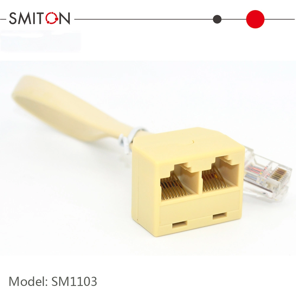 Cabo de conversão RJ45 macho/fêmea Ethernet de duas vias para divisor