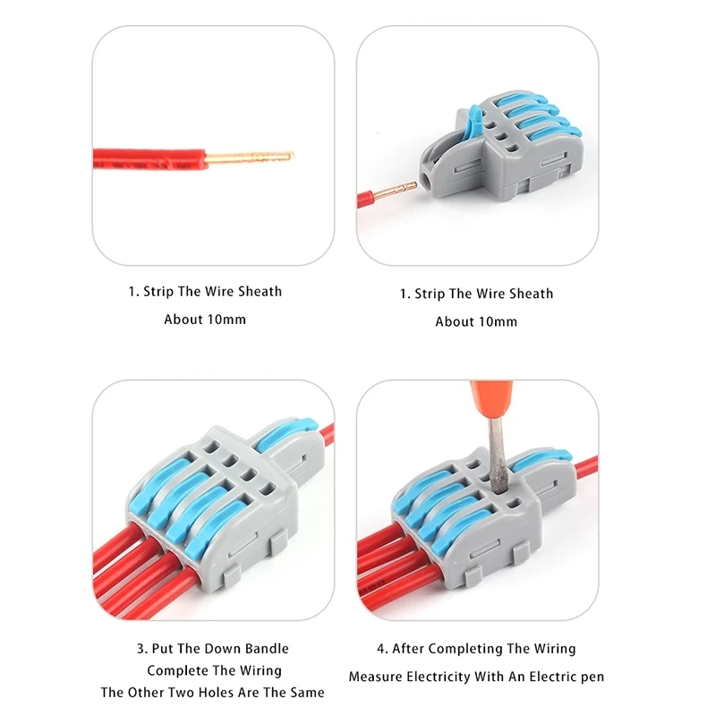 Quick Wiring Connector Universal Splitter Wiring Cable 1 in Multiple out Push-in Can Combined Butt Home Terminal Block