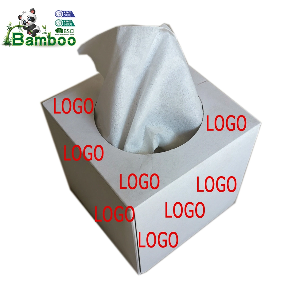 Custom 2 3ply White/Natural Color Box Bamboo Facial Tissue Paper Facial Tissue
