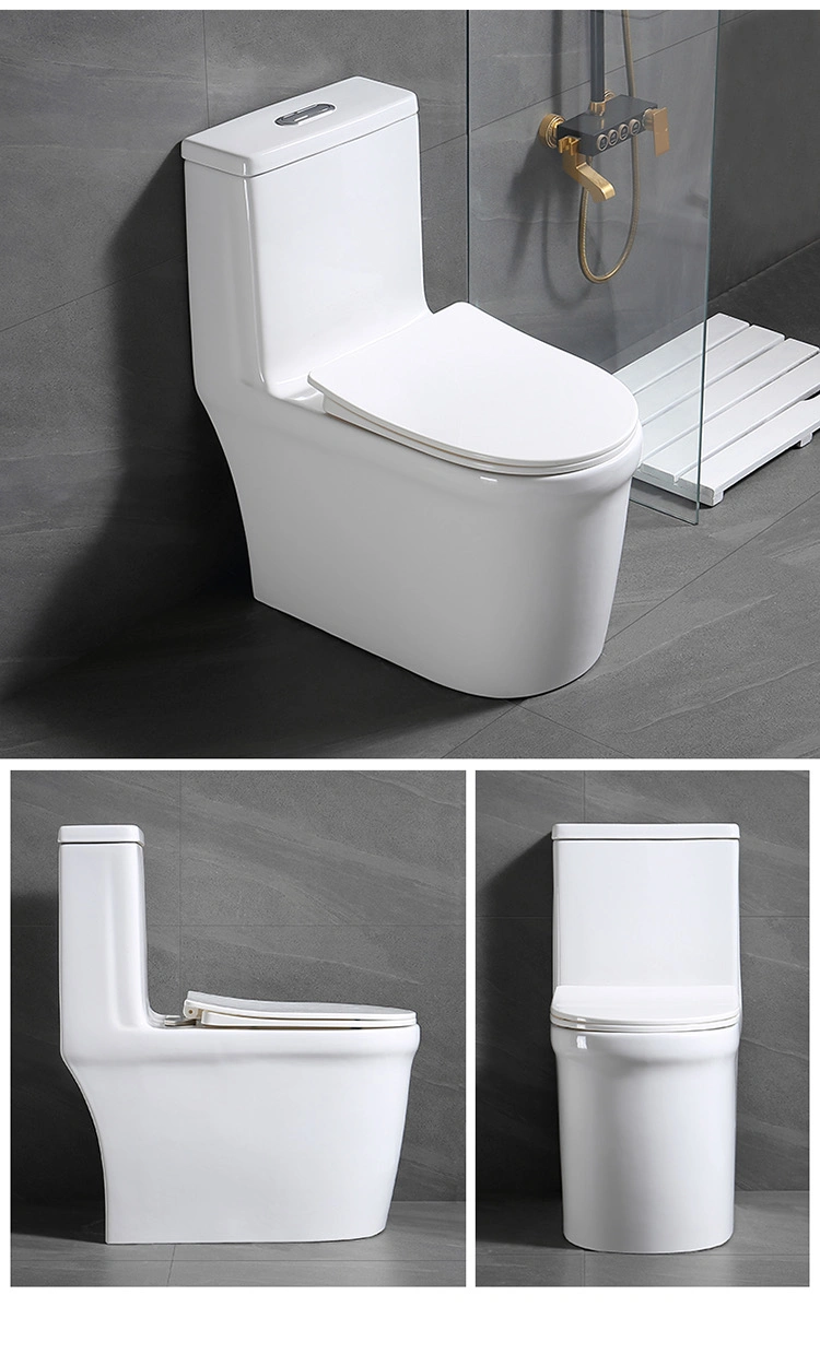 One Piece Toilet with Comfort Chair Seat Dual Flush White Toilet Bowl