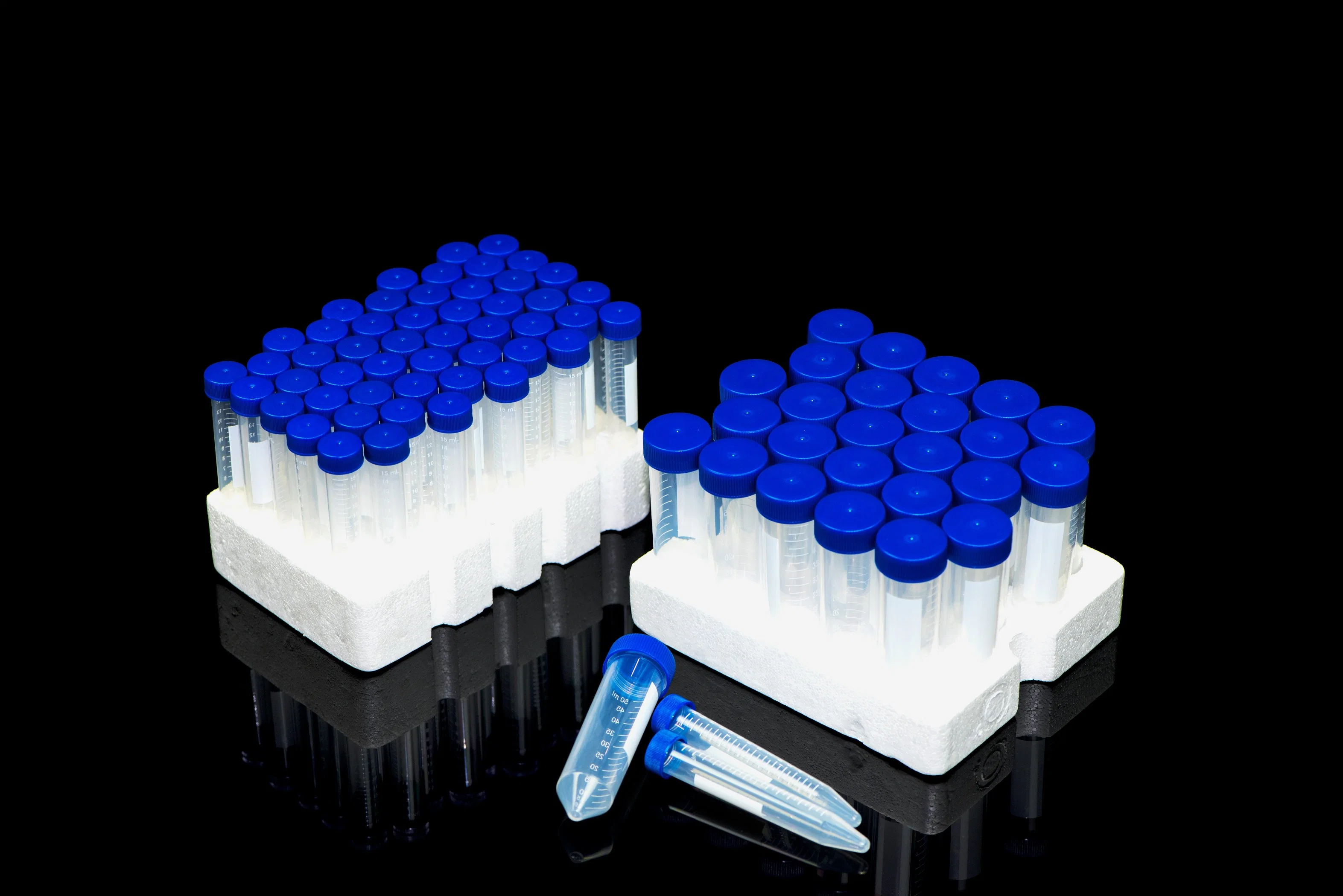 Flat-Top Cap, PP, Conical, Bulk Pack, Sterile, CE, ISO Certified 50ml Centrifuge Tubes.