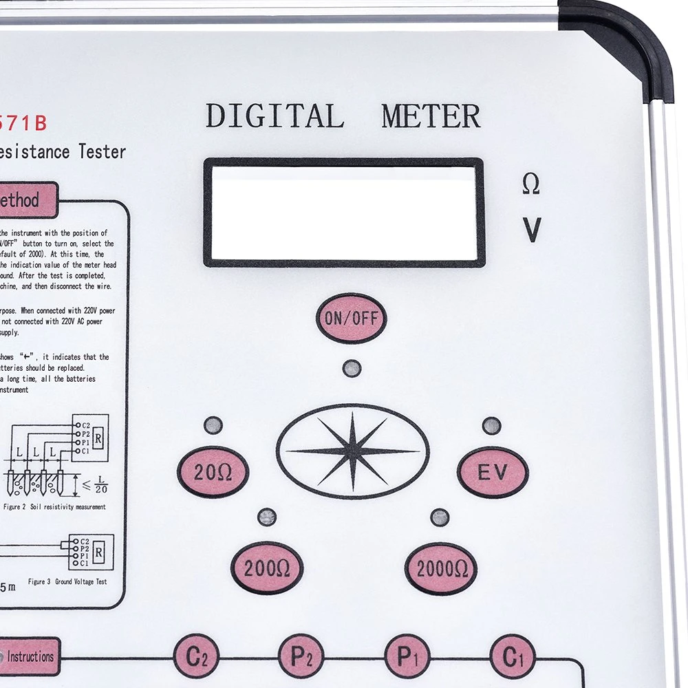 0-2000Ohm Résistance de terre Instrument de mesure numérique