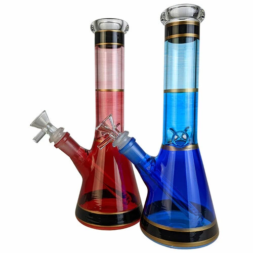 10" Tri Color Beaker Water Pipe Borosilicate Glass Smoking Waterpipe Hookah Lighter