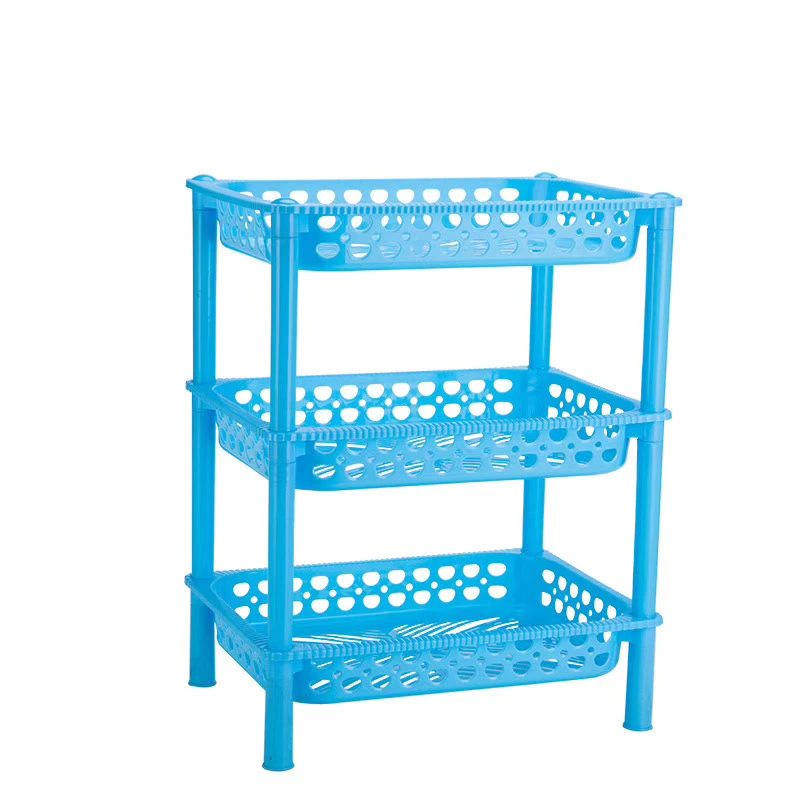 2-Tier Bathroom Plastic Corner Storage Container Rack Organizer Shelf