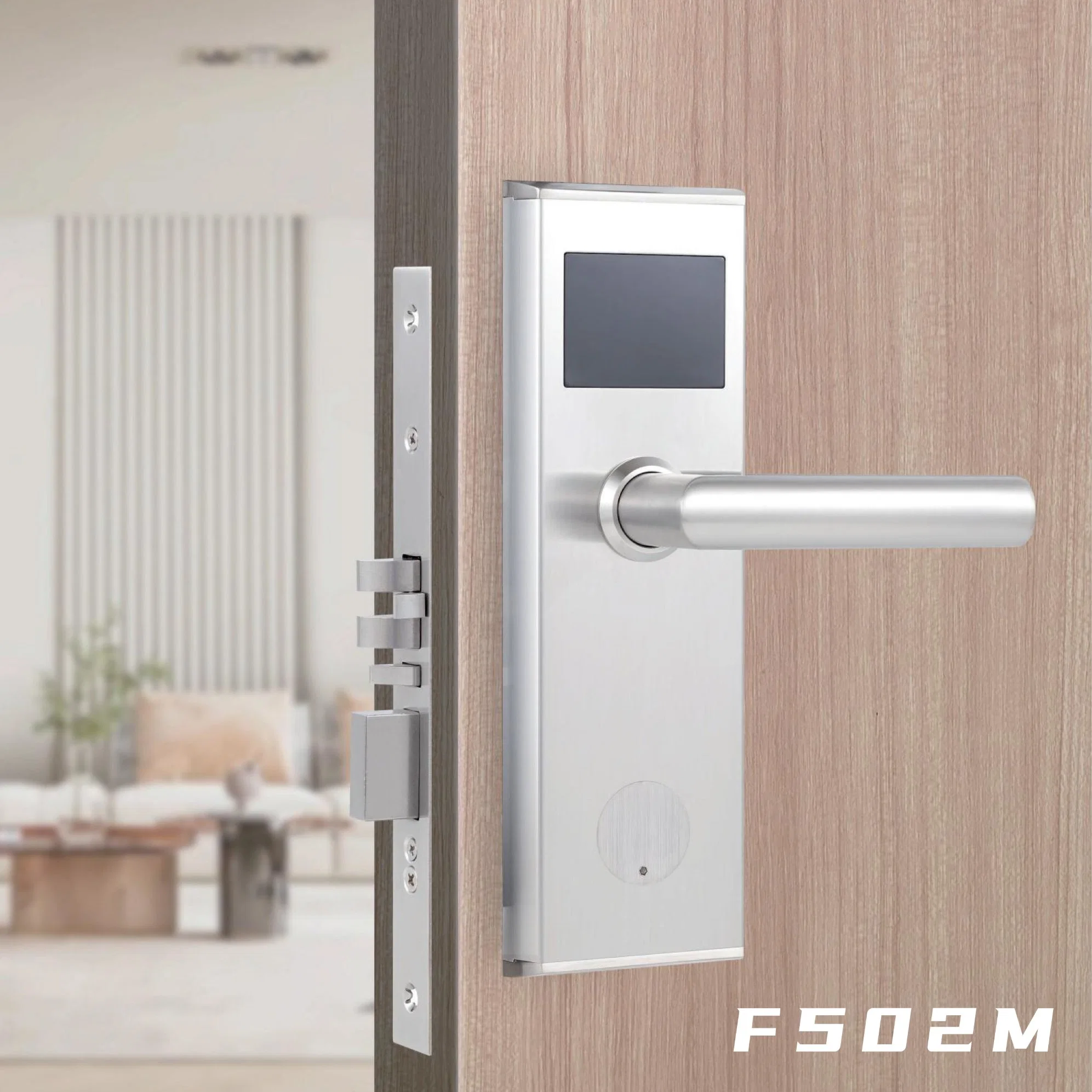 نظام قارئ بطاقات مفاتيح الذكاء الآمن من الفولاذ المقاوم للصدأ نظام RFID الإلكتروني قفل فندق الأمان الذكي لباب الأمان في غرفة NFC بدون مفتاح