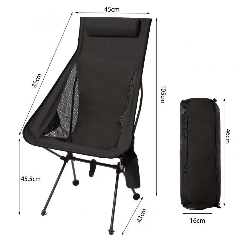 Silla plegable de aleación de aluminio ultraligera para exteriores silla portátil para espacios elevados Silla de respaldo Pesca Ocio transpirable Moon Chair