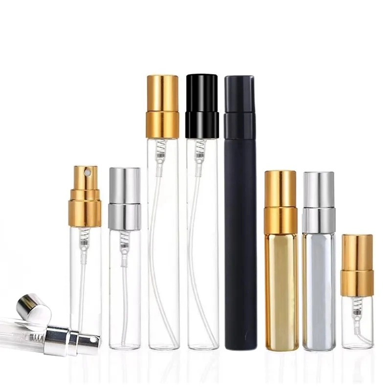 سعة الجملة 2 مل 3 مل من جهاز Clear Mini Travel Atomizer سعة 5 مل سعة 10 مل زجاجة رذاذ عينة زجاجة زجاج الرذاذ