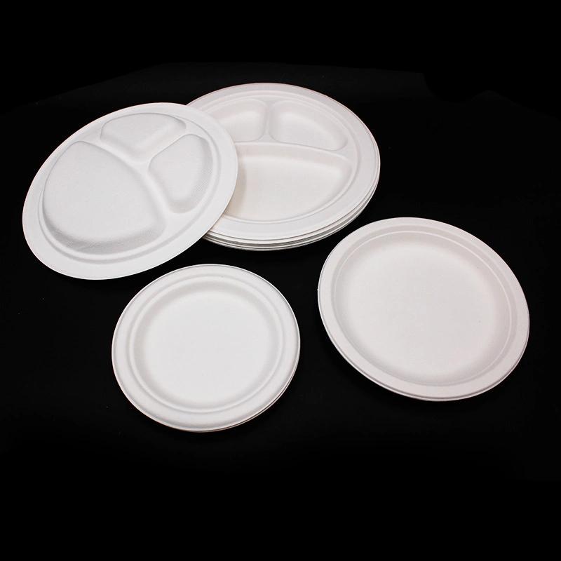 Dessert Plates for Dessert Food Serving Round Luxury Plate Set Biodegradable Cornstarch Plates for Weddings Disposable