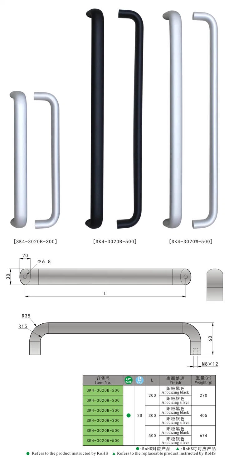 Sk4-3020 Oven Handle Section with Good Stability Aluminum Alloy Handle