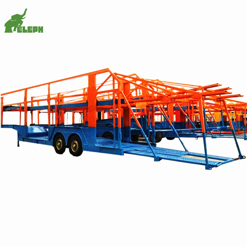 Super Linke 2 Axle 8 Units Car SUV Hauler Transport Carrier Skeleton Semi Truck Trailer Carrier Car Trailer with Tent & PVC Cover