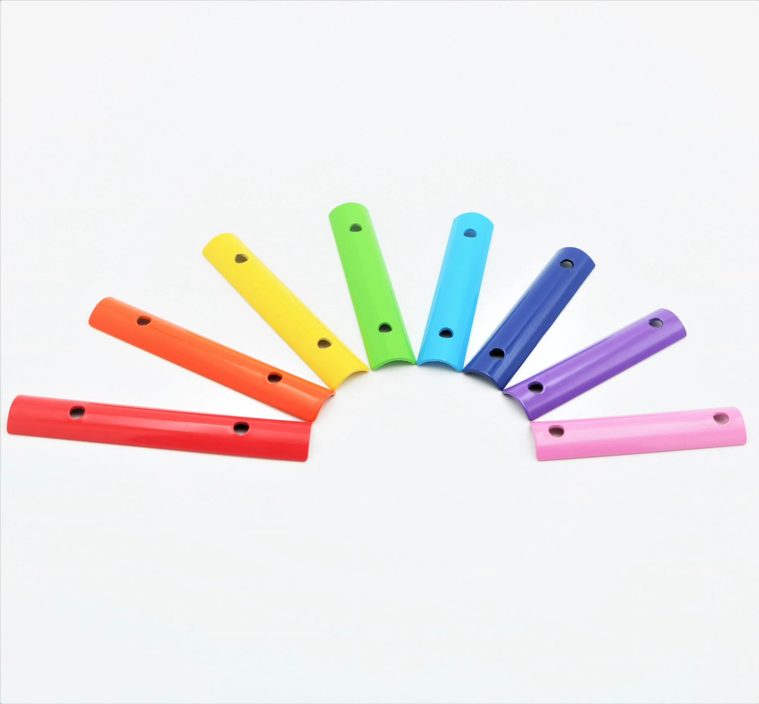 De plástico mayorista de instrumentos musicales de percusión Desk Bell Set 8 ocho tonos de color arco iris de metal de la música de juguetes para niños