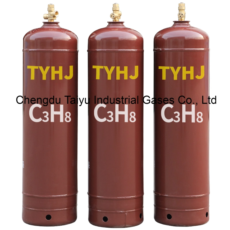 La Chine d'alimentation gaz Indudtrial 99,5% de pureté 50kg/118L C3H8 R290 Gaz Propane