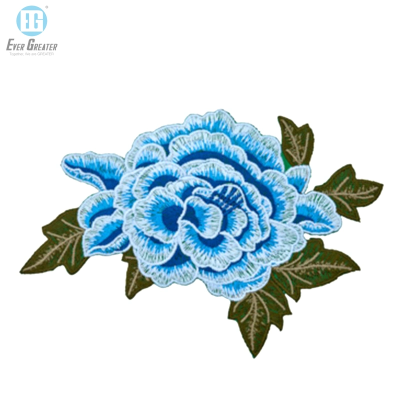 Custom High quality/High cost performance  Reflective Embroidery Patch Flower