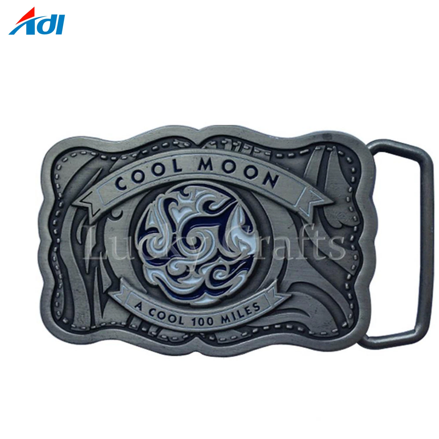 La alta moda personalizada diseñe su propio Oro Plata Die Cast Metal Logo 3D Los hombres la hebilla del cinturón