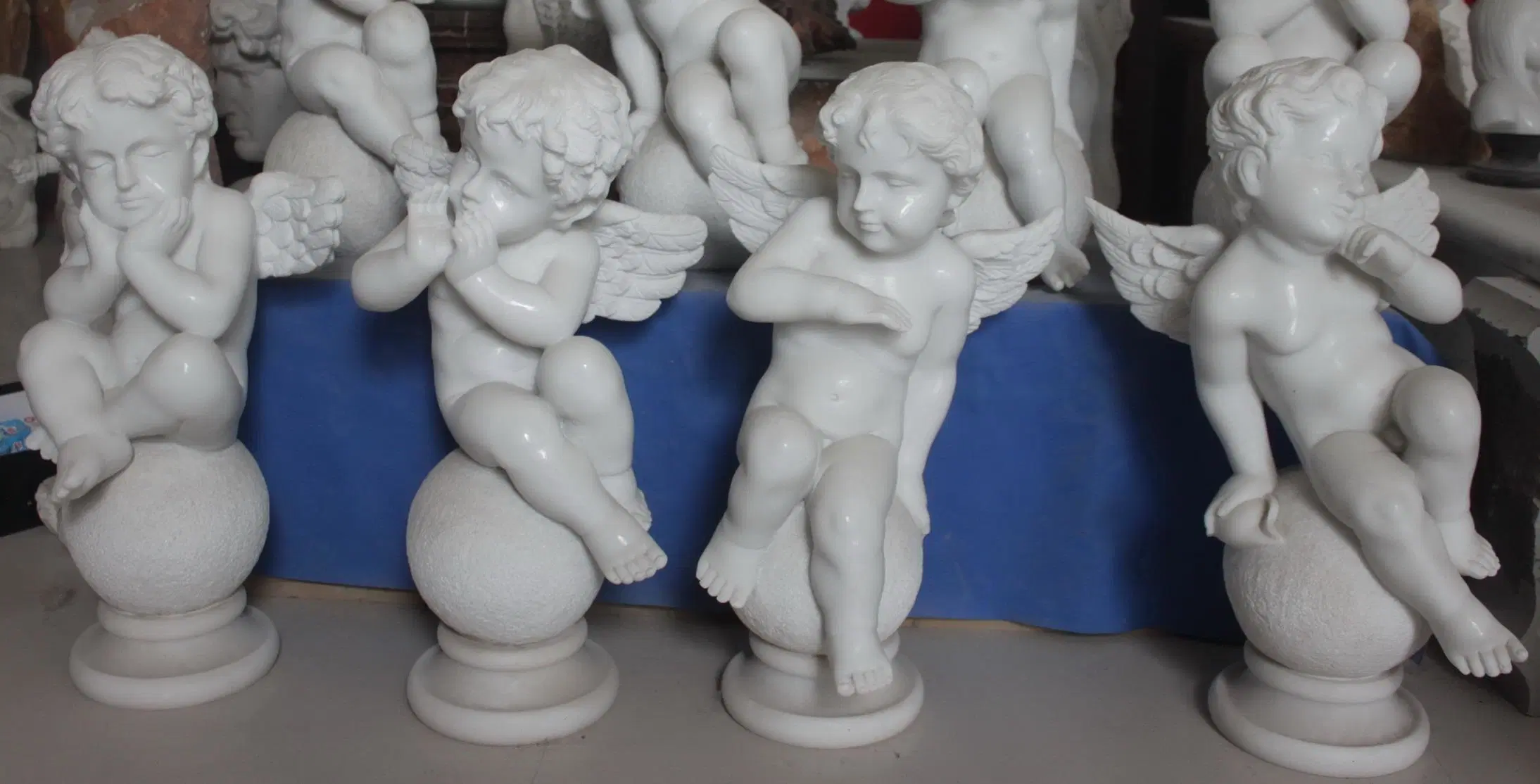 Marble Statues Sculptures of Four Seasons, The Four Cherubs, Little Angel