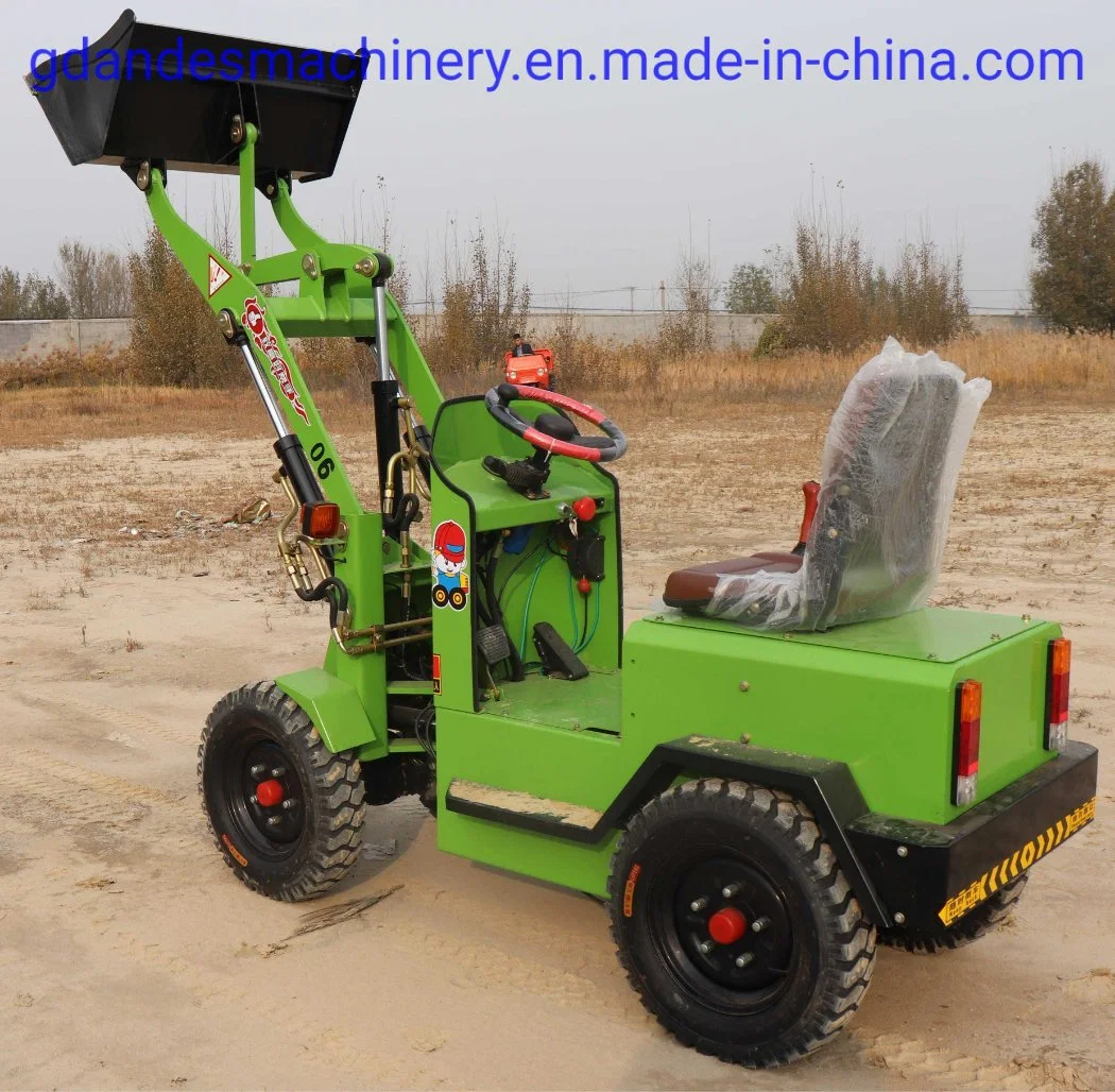 Mini Electric Loader 0.4ton Battery Operated 4 Wheel Drive Electric Mini Loader Device