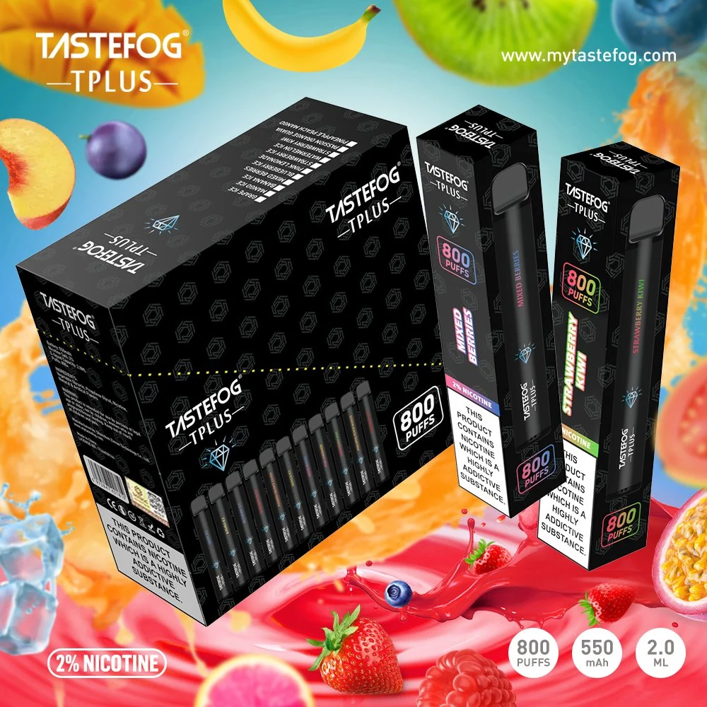 2022 Best-seller Tastefog 10 différentes saveurs 800bouffée Vape stylo jetable avec certification de la DPT