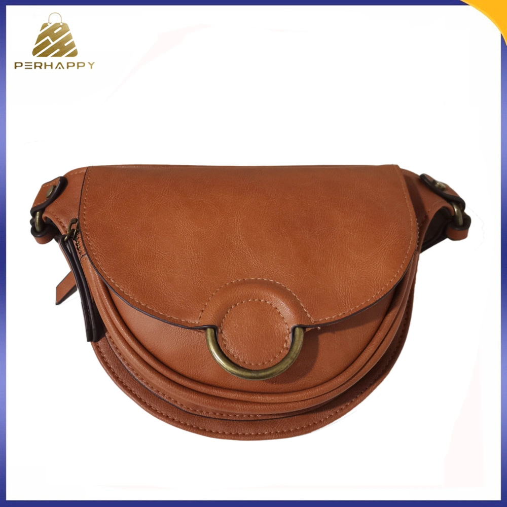 High Quality Antique PU Saddle Shape Waist Belt Bag