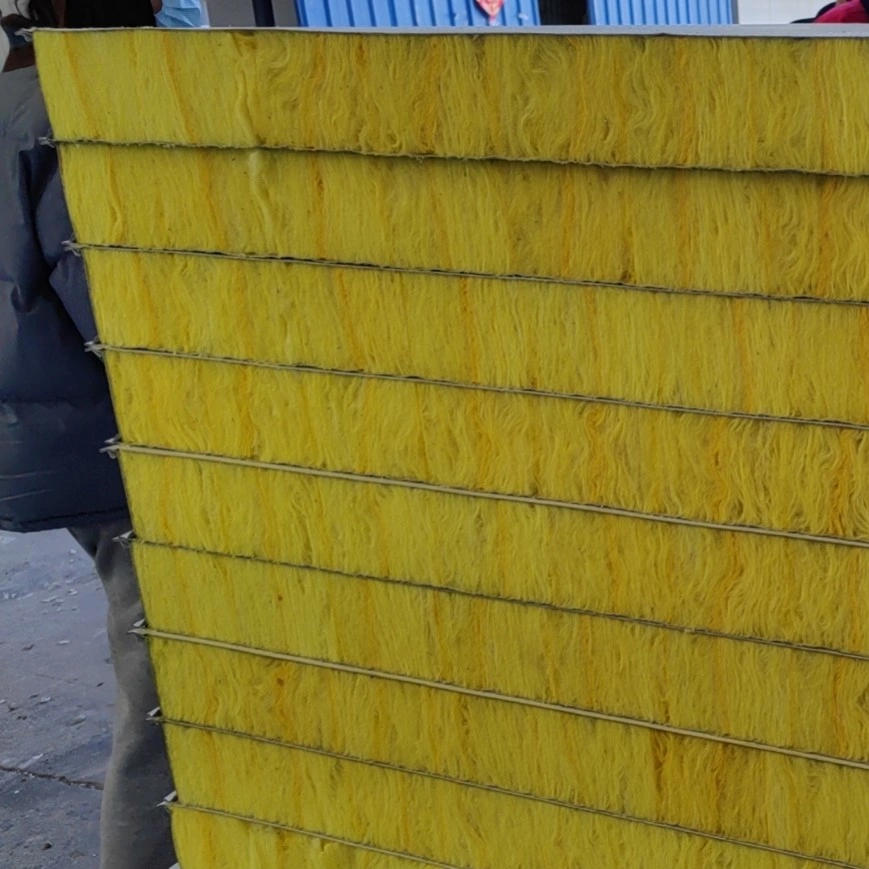 Low Cost Fireproof Rockwool Glasswool Wall Roof Sandwich Panel Building Material