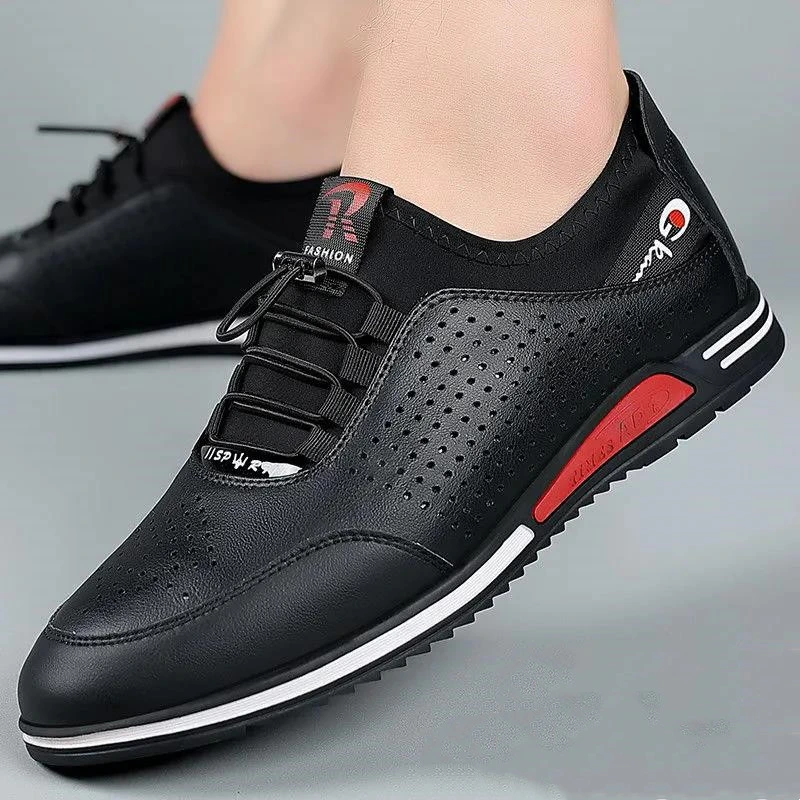 Original Factory Beliebte PU Obere Schuhe Schwarz Braun Mode Casual Slipper Schuhe für Herren