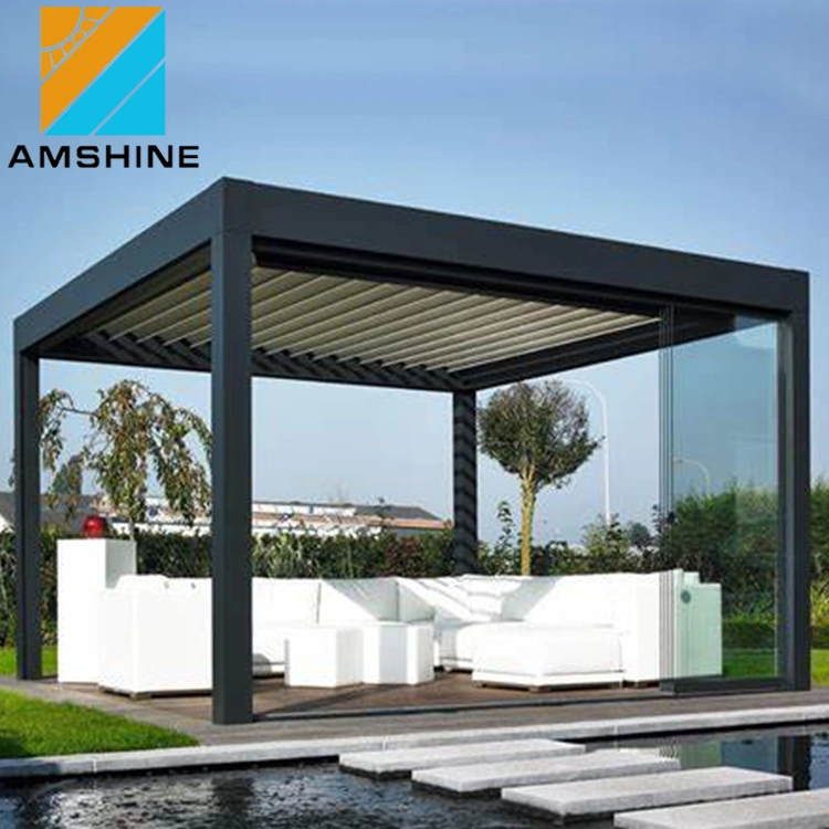 Motorized Aluminum Metal Operable Roof Pergola Louvre Roof System