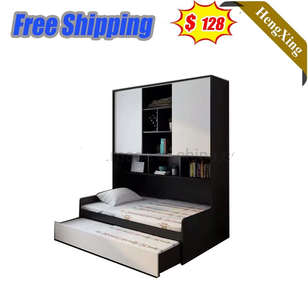 Modern Wholesale/Supplier Wooden Black Children Bedroom Furniture Set Murphy Wall Double Single Kids Beds Bunk Bed Set